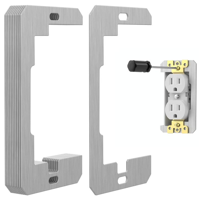 10 Pack Wall Plate Spacers - Metal Leveling Plates for Loose, Recessed & Crooked Electrical Outlets