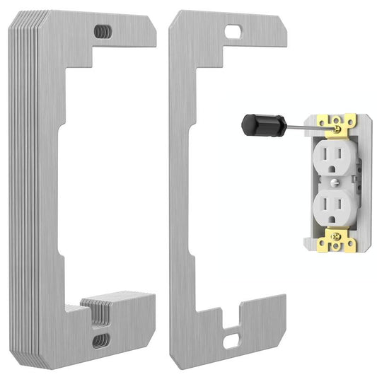 10 Pack Wall Plate Spacers - Metal Leveling Plates for Loose, Recessed & Crooked Electrical Outlets